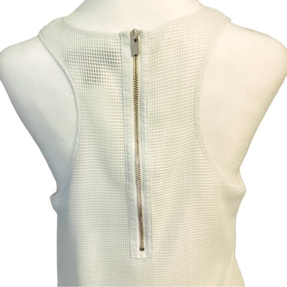 Banana Republic Blouse White Size Small Petite Sleeveless Tank Exposed Zipper - Picture 4 of 9